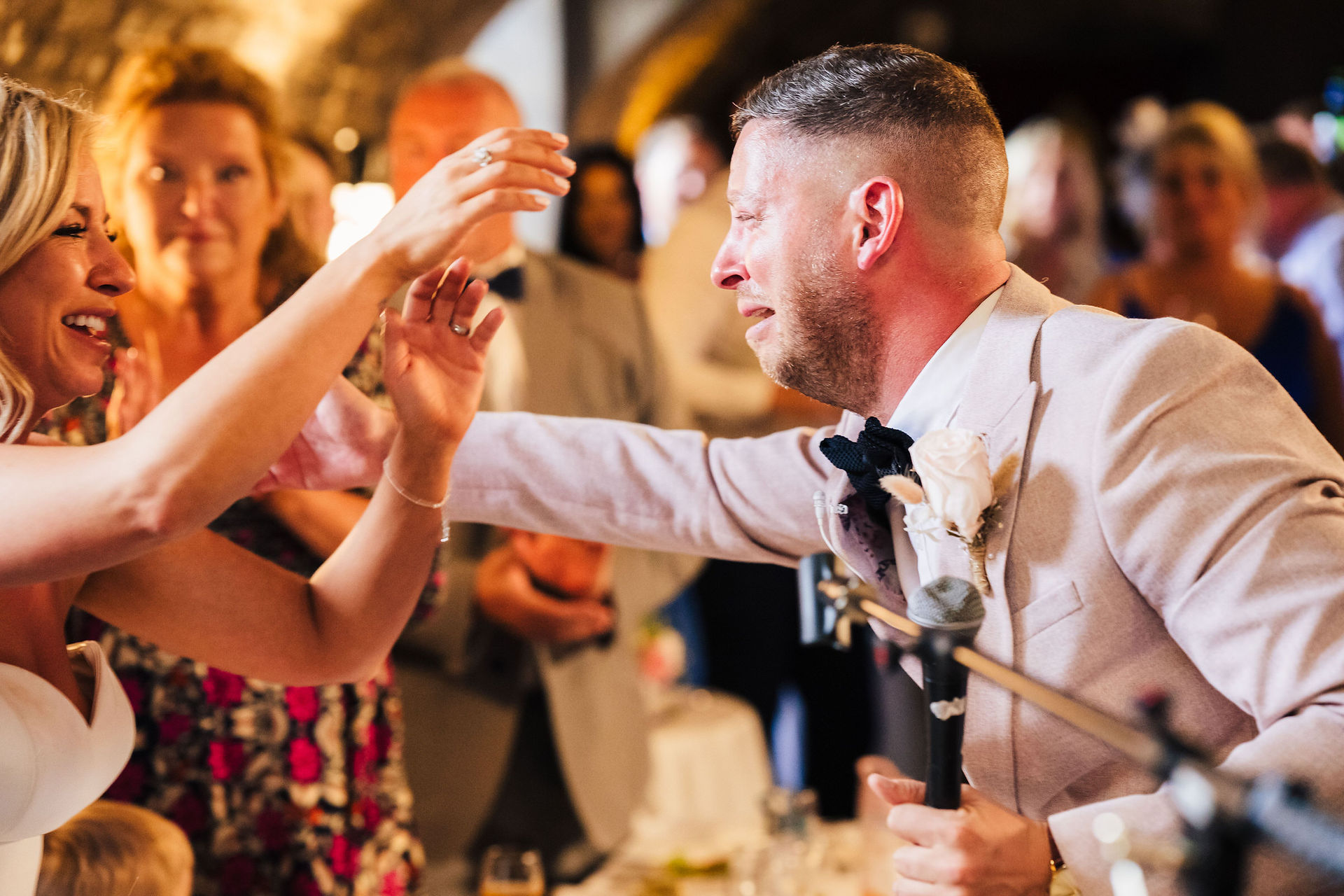 bride and best man tears at cardiff castle wedding
