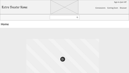 Mock up of the home page