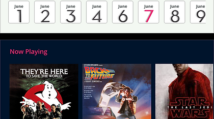 Home showing the Now Playinig section