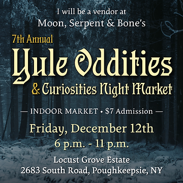 Dark snowy woods and Yule market logo