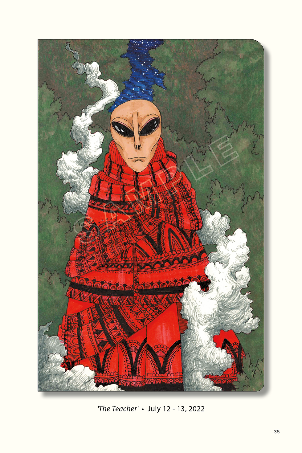 Thumbnail: Grey alien wearing red robes surrounded by swirling mist in a forest