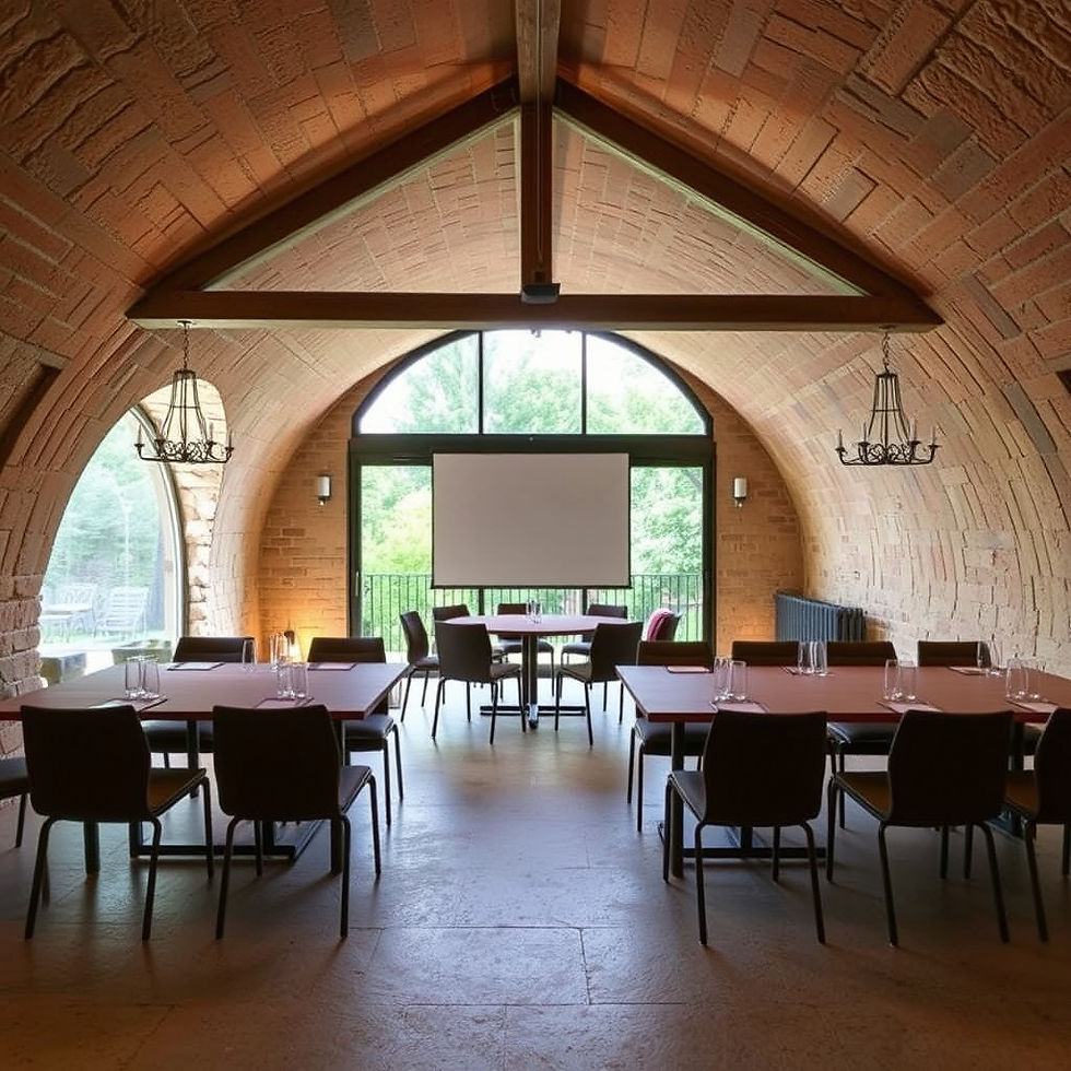 Salle de séminaire lumineuse Aménagée dans une ancienne cave voûtée, elle offre un espace