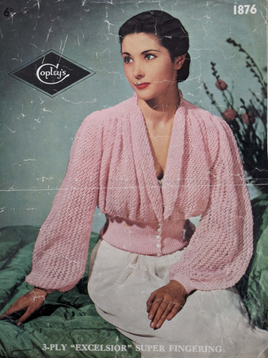 Knitting Copley's no. 1876 ladies dressing jacket from the 1940s - plus free pattern