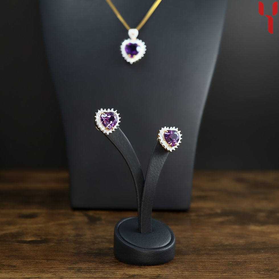 Thumbnail: HEART SHAPED PURPLE AMETHYST SET
