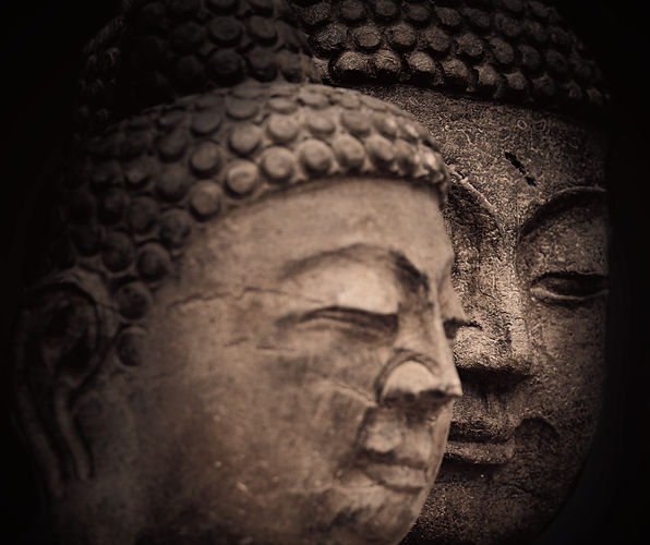 buddha watching buddha thinking while meditating