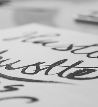 Pen calligraphy hand lettering hustle