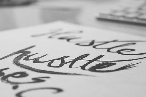 Pen calligraphy hand lettering hustle