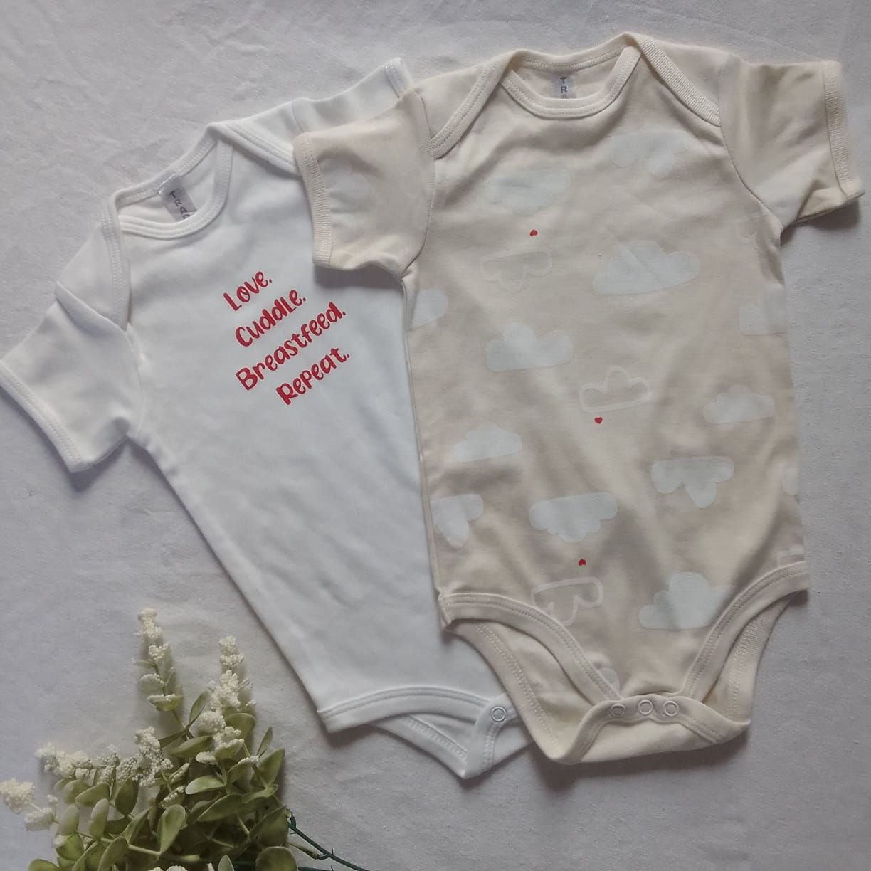 Off white and biscuit beige vest set (12-18 months)