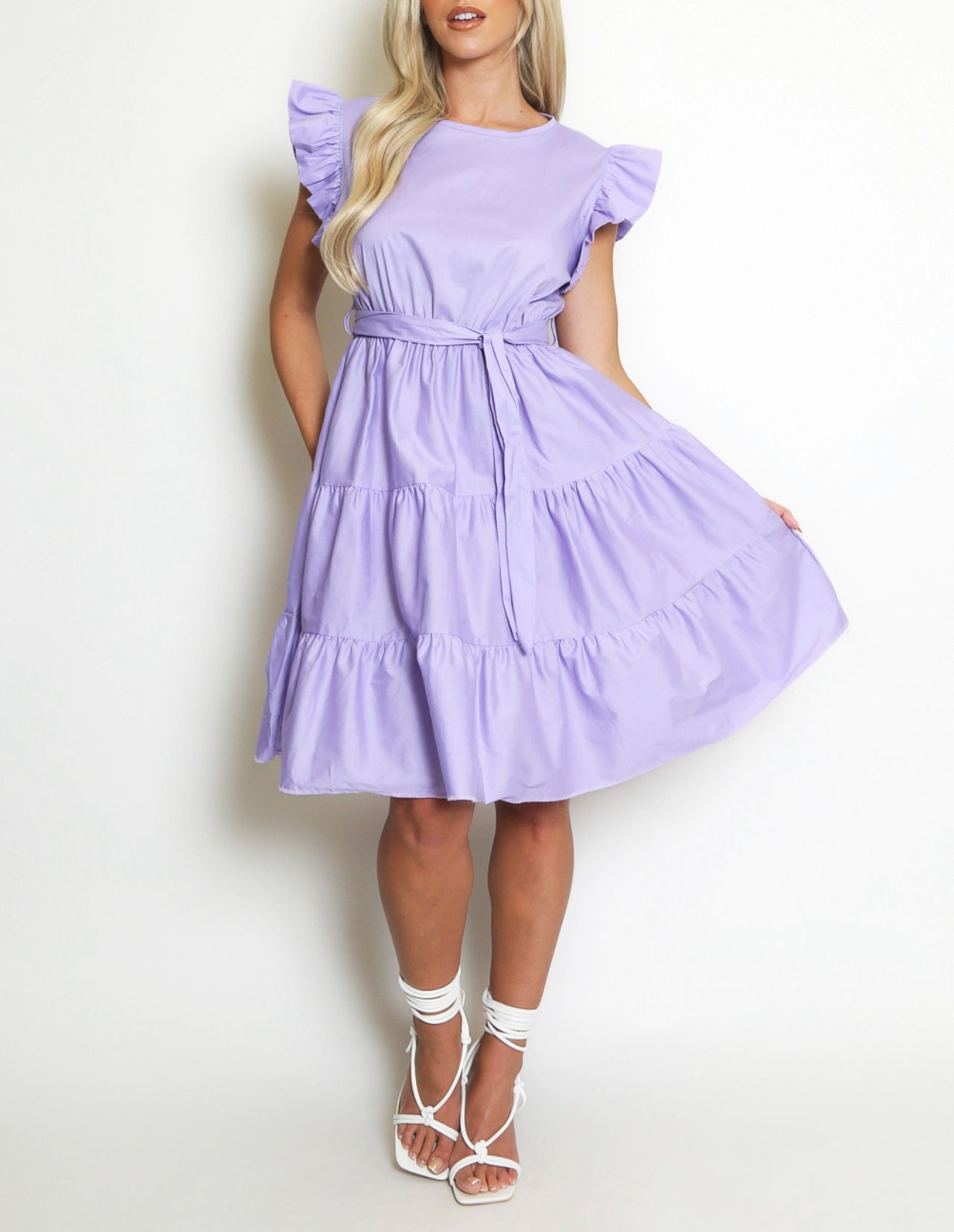 Daisy Purple Frill Shift Dress