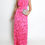Thumbnail: Emmy Pink Floral One Shoulder Pleated Maxi Dress