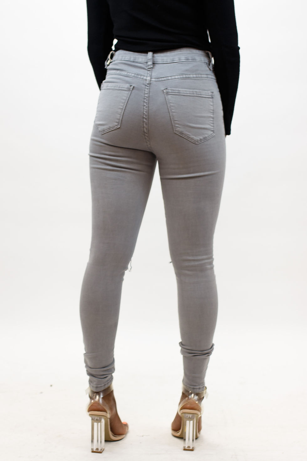 Thumbnail: Pearls Gem Trim Ripped Jeans