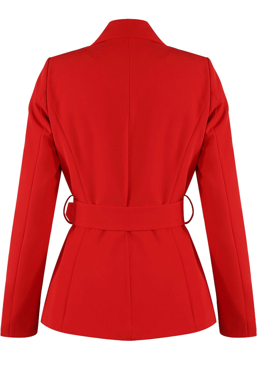 Thumbnail: Zoey Red Asymmetric Belted Blazer