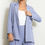 Thumbnail: Holly Blue Tailored Wide Leg Trouser Suit