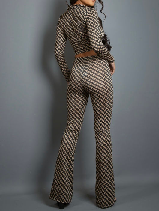 Thumbnail: Ornella Chain Print Shirt & Trouser Set