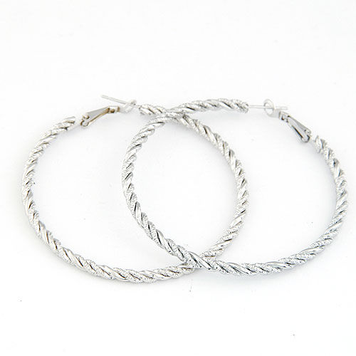 Mimi Silver Twist Hoop Earring 