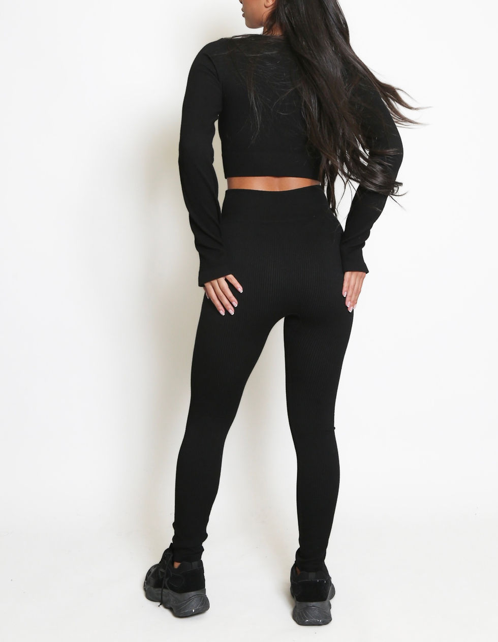Thumbnail: Olive Black Ribbed Coord Set