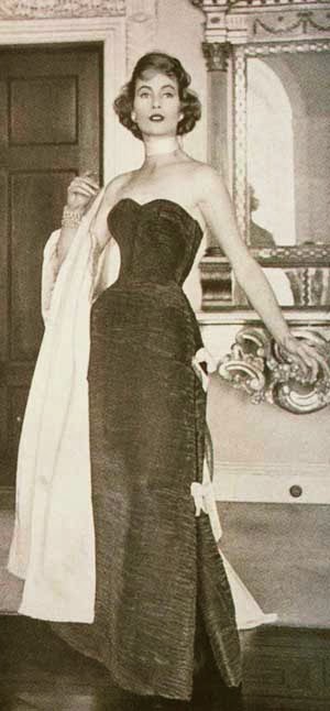 sybil-connolly-1960-Pleated-Linen-Evening-dress