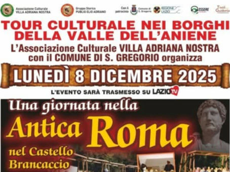 San Gregorio da Sassola rivive l’antica Roma: al Castello Brancaccio l'8 dicembre un evento dedicato alla storia
