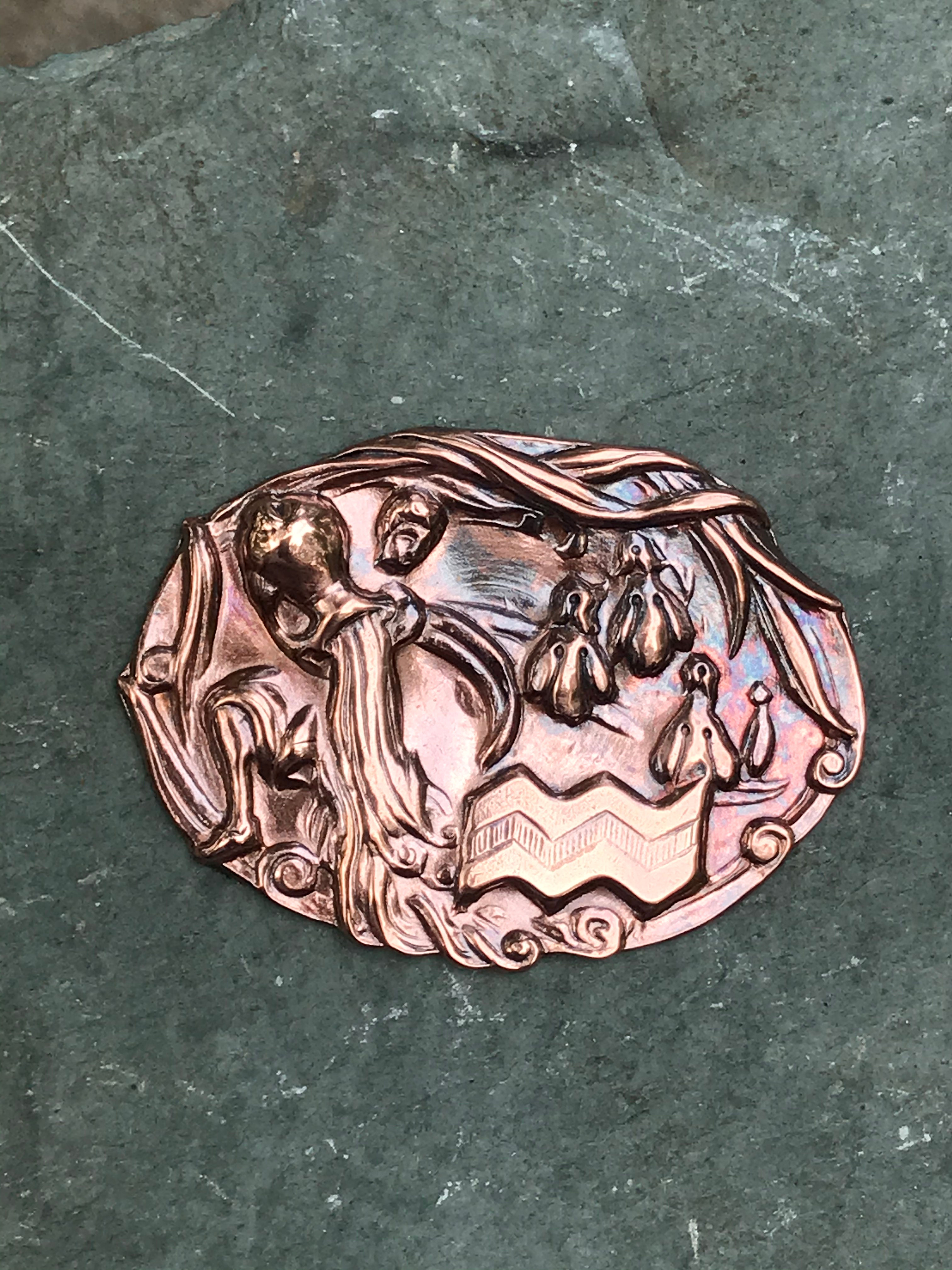 Aquarius Zodiac Pin-less Brooch