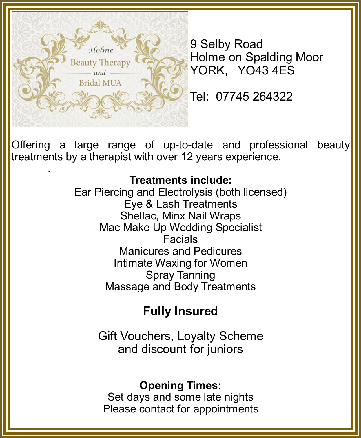 Holme Beauty Therapy and Bridal MUA