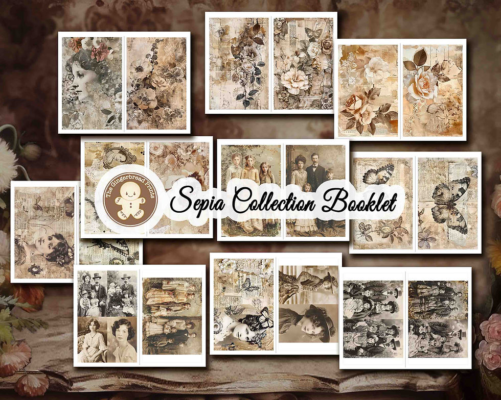 Miniatura: 100+ Sepia images booklet digital download