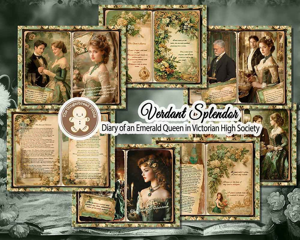 Miniatura: Verdant Splendor - Diary of an Emerald Queen Journal Digital Download