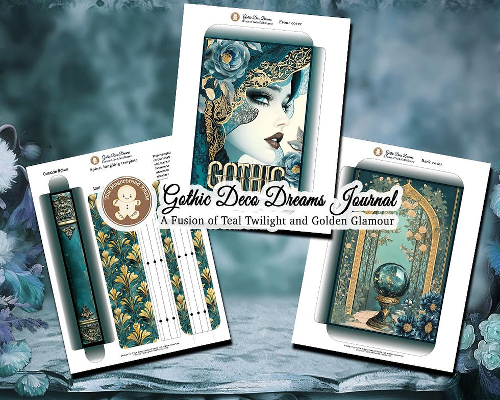 Miniatura: Gothic Deco Dreams Journal Printable Kit