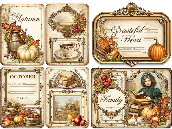 Autumn Harvest collage Cards