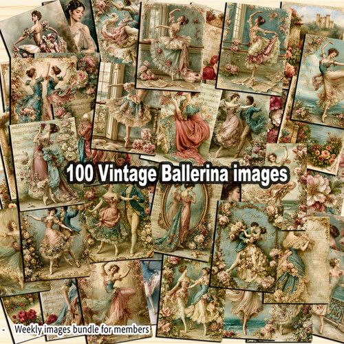 BALLERINA パンフレット 100 Vintage Ballerina Images Bundle Get FREE Notebook and Tags