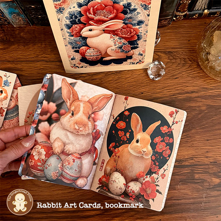 Miniatură: 100 Rabbit Art Images Bundle Get FREE Notebook,Cards Bookmark, Folio Kits