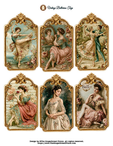 100 Vintage Ballerina Images Bundle Get FREE Notebook and Tags