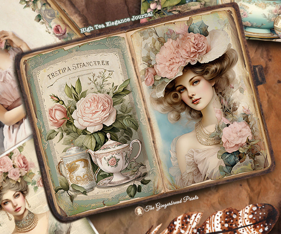 Miniatyrbild: High Tea Elegance Journal Digital Printable kit