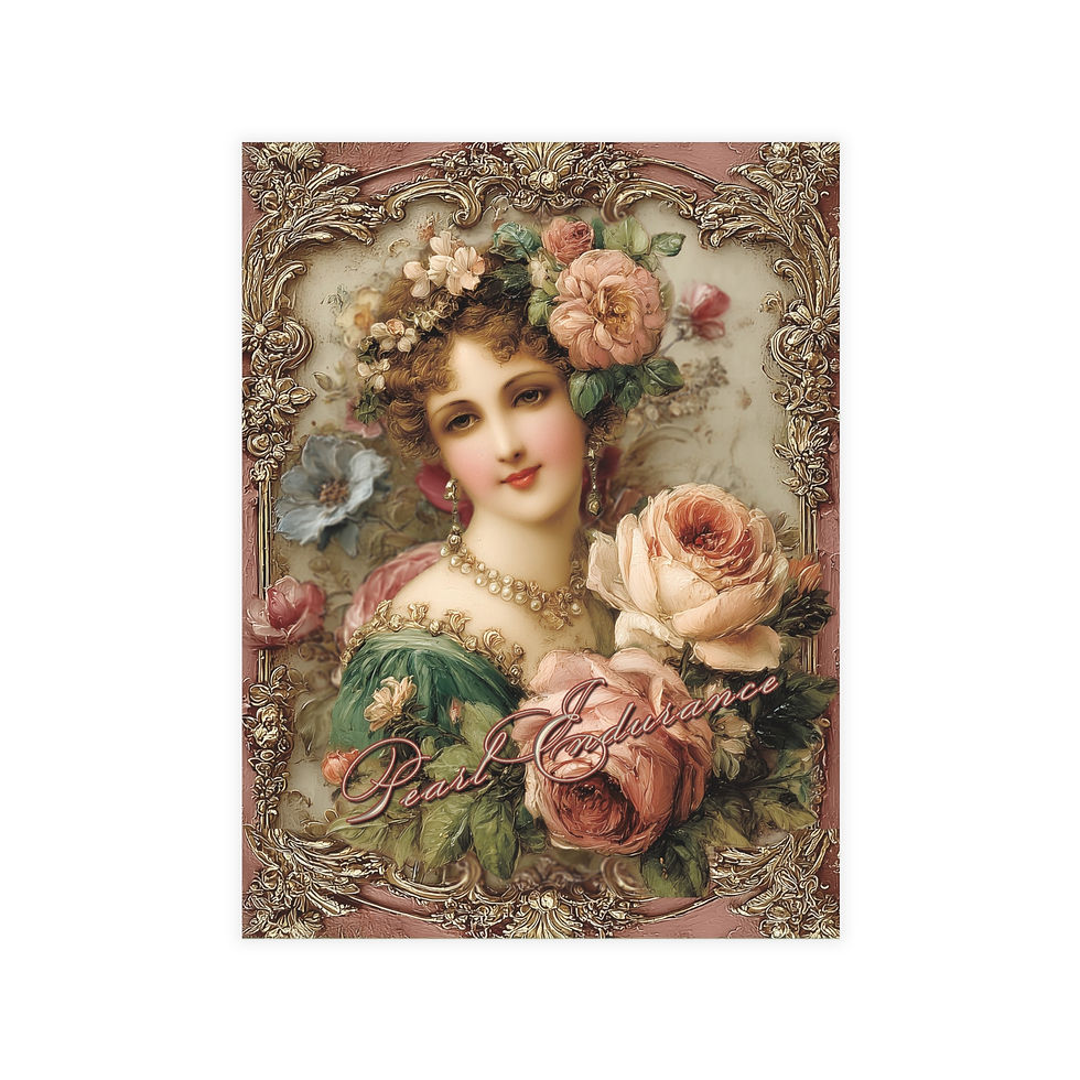 थंबनेल: Victorian 'Pearl Endurance' Postcards — Cameo Whispers Note Cards Bundle