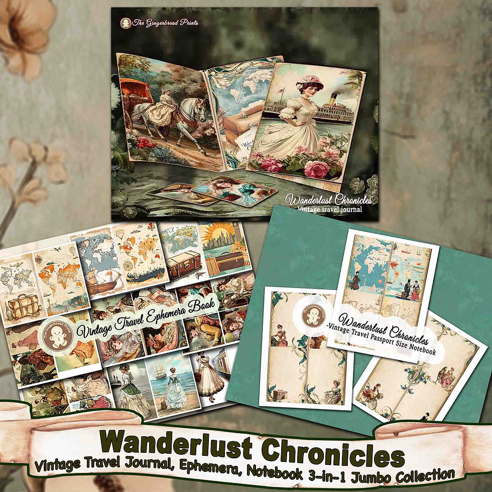 Miniature : Wanderlust Chronicles Vintage Travel 3-in-1 Jumbo Collection - Digital Download