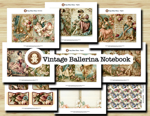 100 Vintage Ballerina Images Bundle Get FREE Notebook and Tags