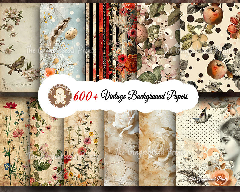 Miniatura: 600+ Vintage Background Papers bundle