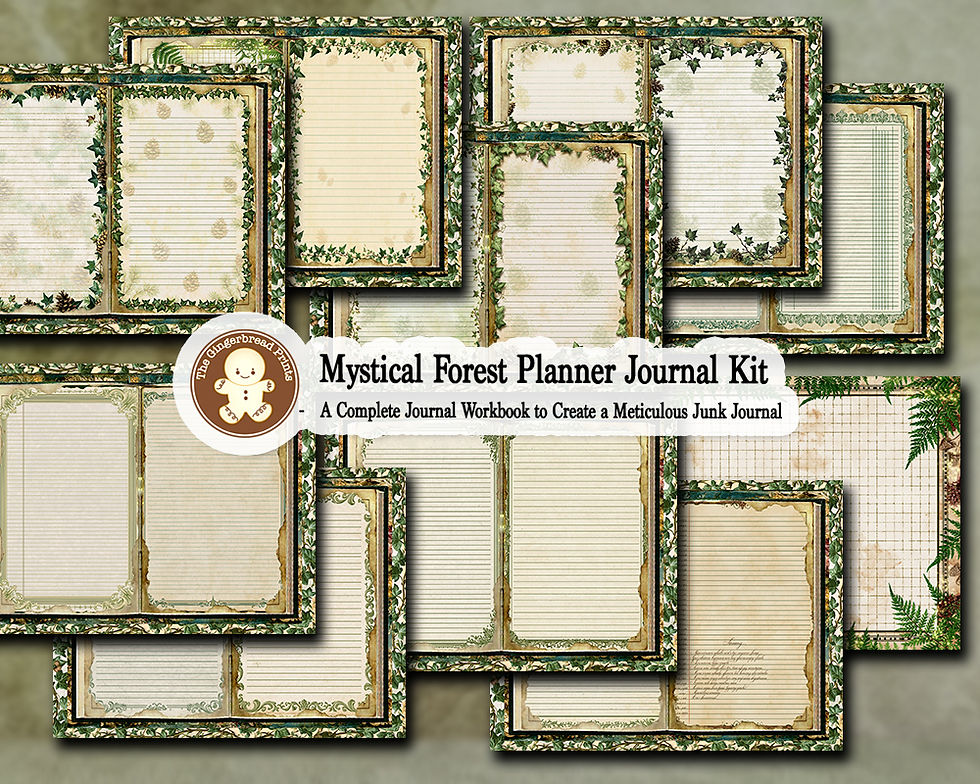 Miniatura: Mystical Forest Planner Journal Kit + FREE Folio, Postcards Digital Download