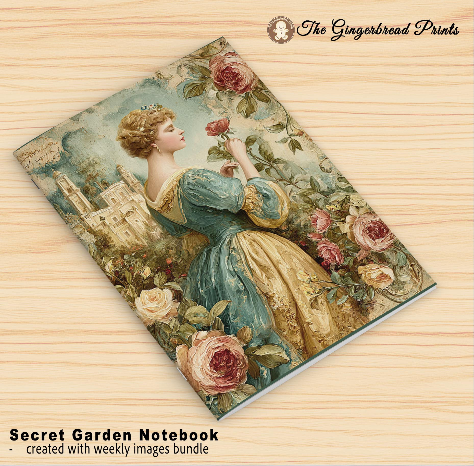 Secret Garden Notebook and FREE 4-Card set Digital kit