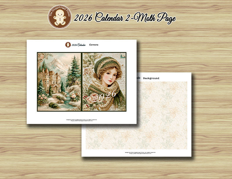 الصورة المصغرة: 2026 Calendar 2-Month Per Page – Instant Download