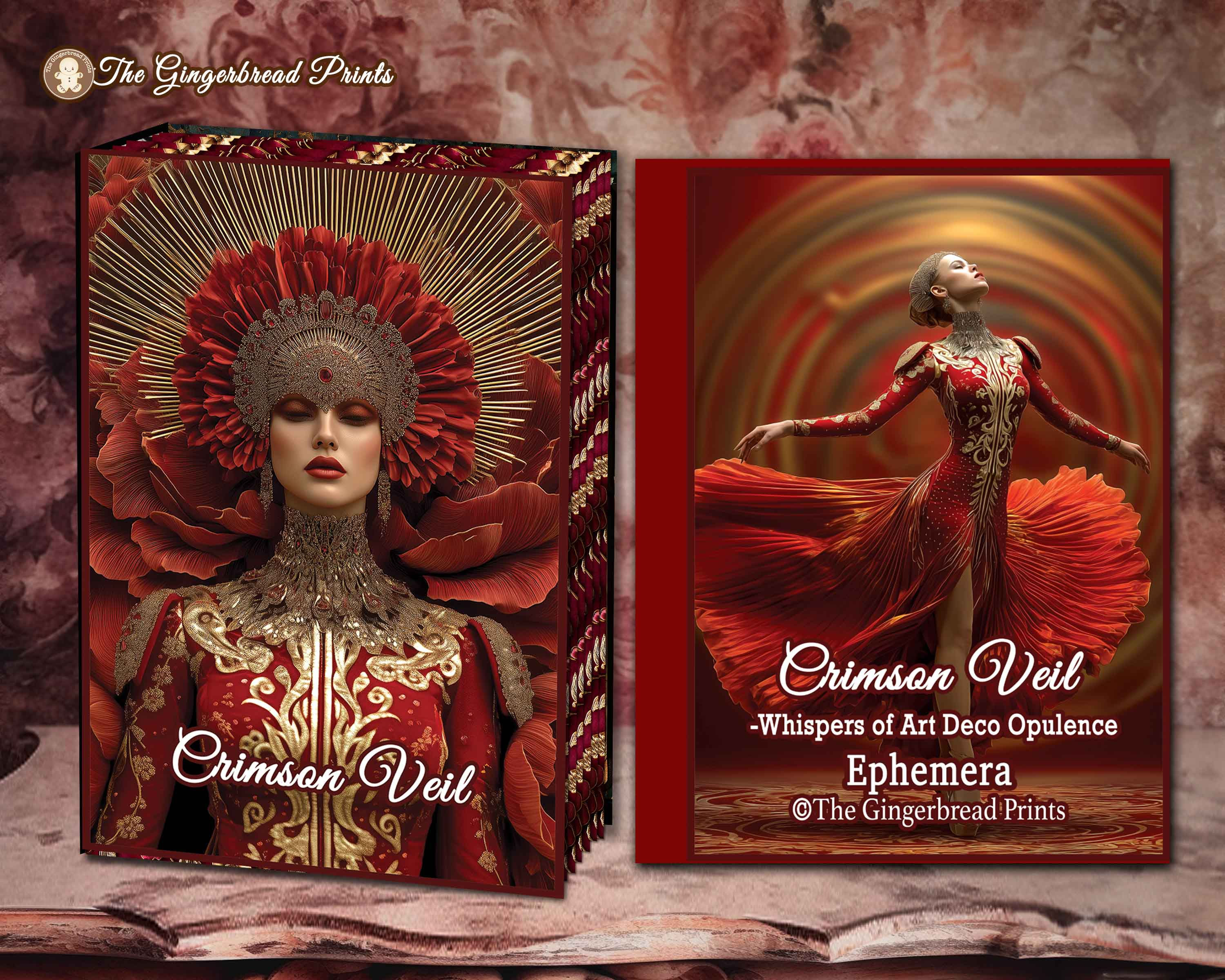 Crimson Veil - Whispers of Art Deco Opulence PDF Journal+Ephemera Books Download