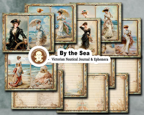 By the Sea Victorian Nautical Journal & Ephemera Printable