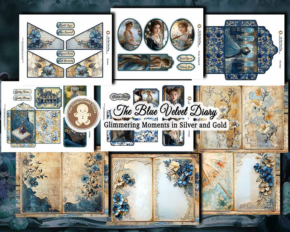 Miniatura: The Blue Velvet Diary Journal Digital Download