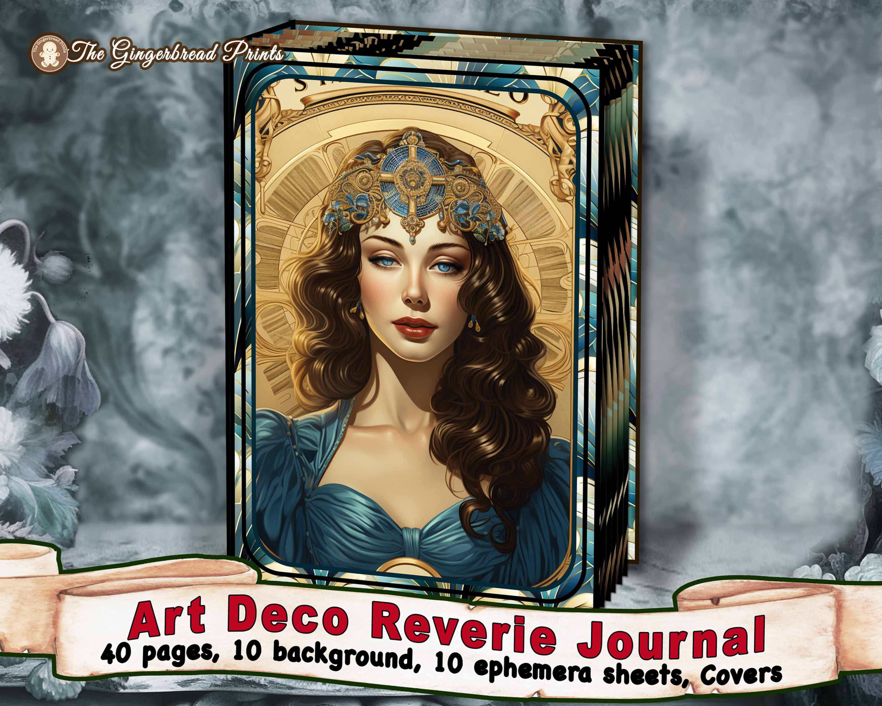Art Deco Reverie Journal Printable Kit Retro Fashion Journal kit