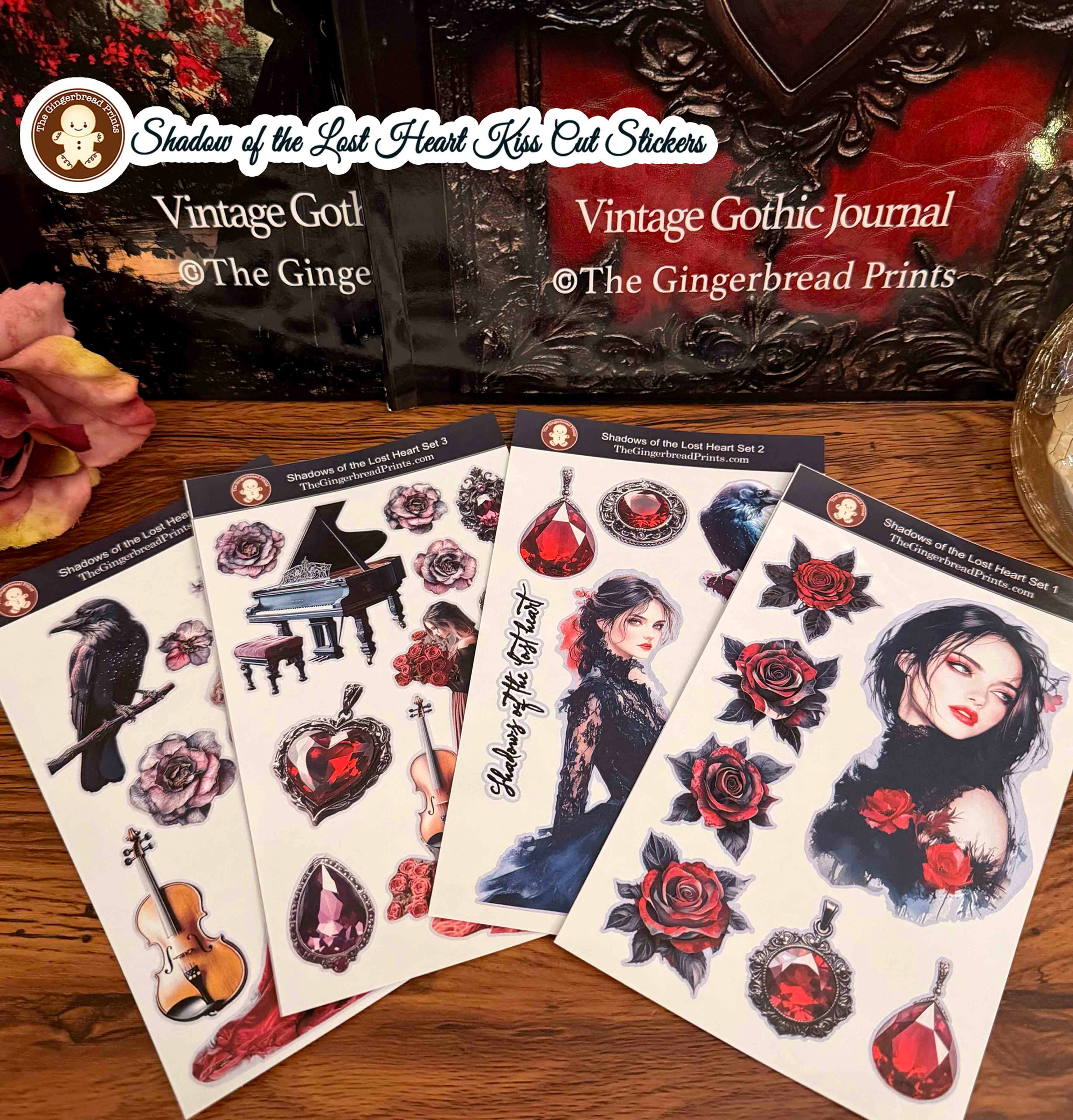 Shadows of the Lost Heart Kiss Cut Stickers+freebies