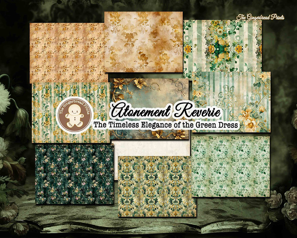Miniature : Atonement Reverie - The Timeless Elegance of the Green Dress Journal digital kit