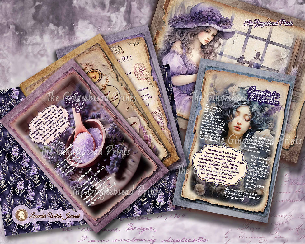 Miniature : Lavender Witch Journal printable journal kit