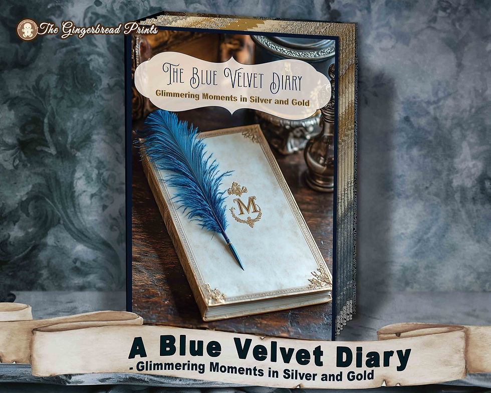 الصورة المصغرة: A Blue Velvet Diary Journal kit digital Download