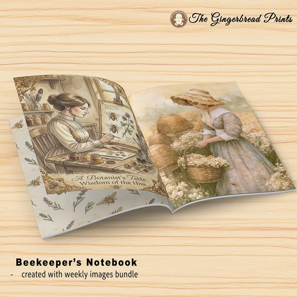 Miniatura: 100 Beekeeper's Journal Image Bundle Free Notebook 4 Postcards– Digital Download