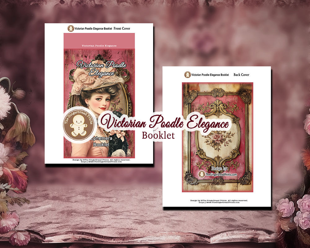 Victorian Poodle Elegance Booklet Printable Kit