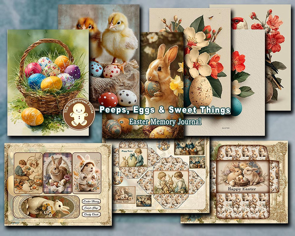 Miniature : Peeps, Eggs & Sweet Things Easter Memory Journal & Ephemera E-book Download